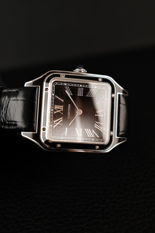 Cartier Santos Dumont Black Lacquer WSSA0046 Box + og. Papiere German First Buyer´s Invoice