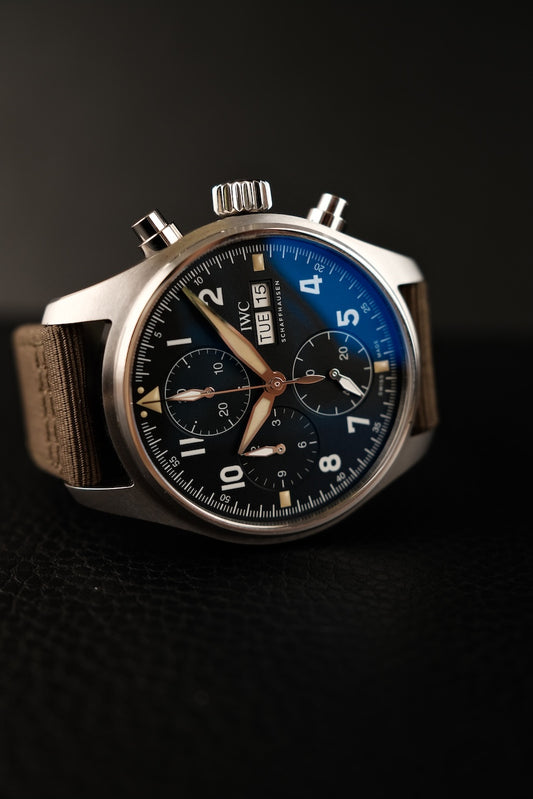 IWC Fliegeruhr Spitfire Chronograph IW387901 Box + og. Papiere