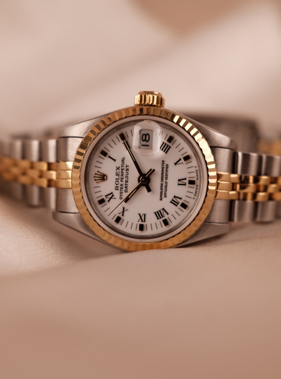 Rolex Lady-Datejust 69173 Original Papiere Jubilee White Dial