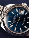 Charger l'image dans la visionneuse de la galerie, Rolex Datejust 41 126334  Box + og. Papiere Blue Stick Dial New Stickered 2024
