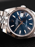 Charger l'image dans la visionneuse de la galerie, Rolex Datejust 41 126334  Box + og. Papiere Blue Stick Dial New Stickered 2024
