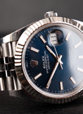 Charger l'image dans la visionneuse de la galerie, Rolex Datejust 41 126334  Box + og. Papiere Blue Stick Dial New Stickered 2024
