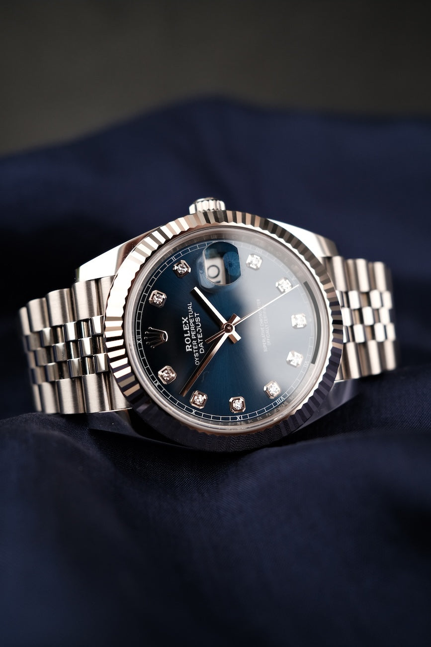 Rolex Datejust 41 126334 Box + og. Papiere Blue Diamond Dial, First Buyer's Invoice, LC100