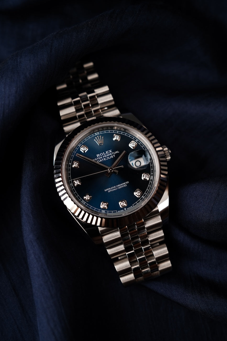 Rolex Datejust 41 126334 Box + og. Papiere Blue Diamond Dial, First Buyer's Invoice, LC100