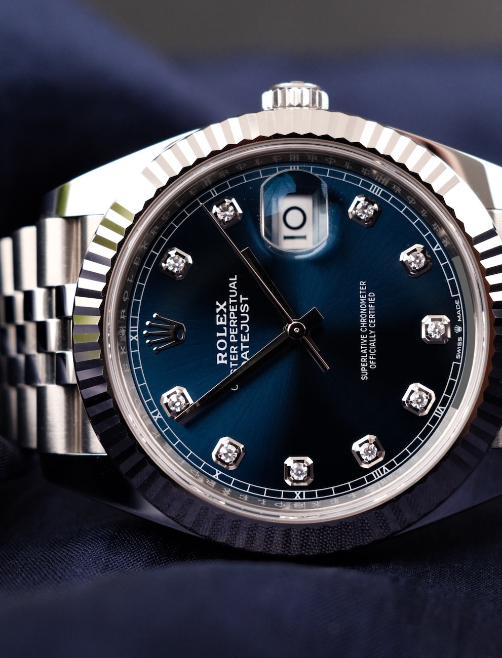 Rolex Datejust 41 126334 Box + og. Papiere Blue Diamond Dial, First Buyer's Invoice, LC100