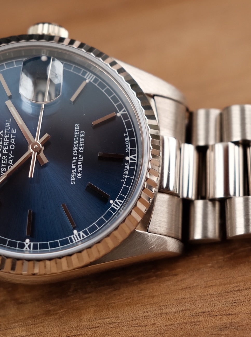 Rolex Day-Date 36 18239 Box + og. Papiere Blue Stick Dial