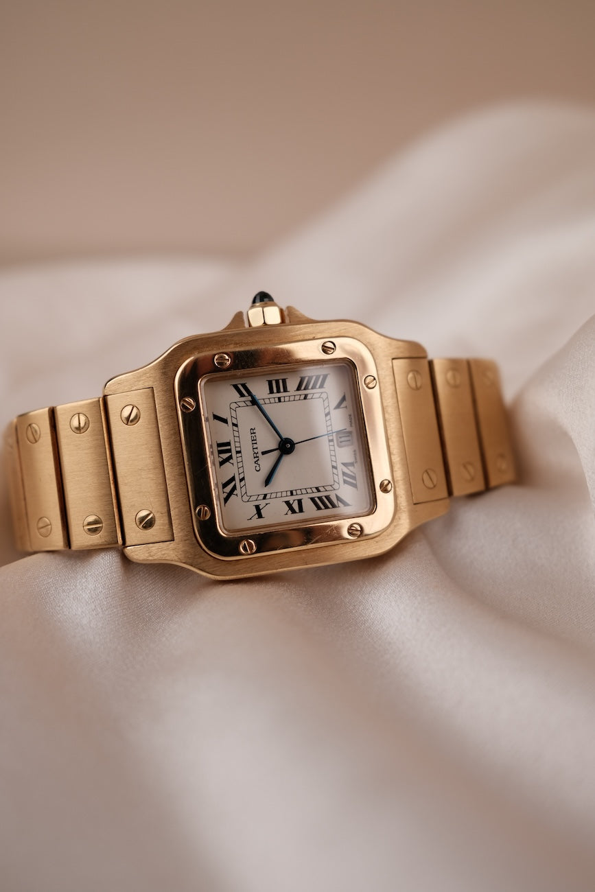 Cartier Santos Galbée 887901 Original Papiere 18k Gold, Open Papers