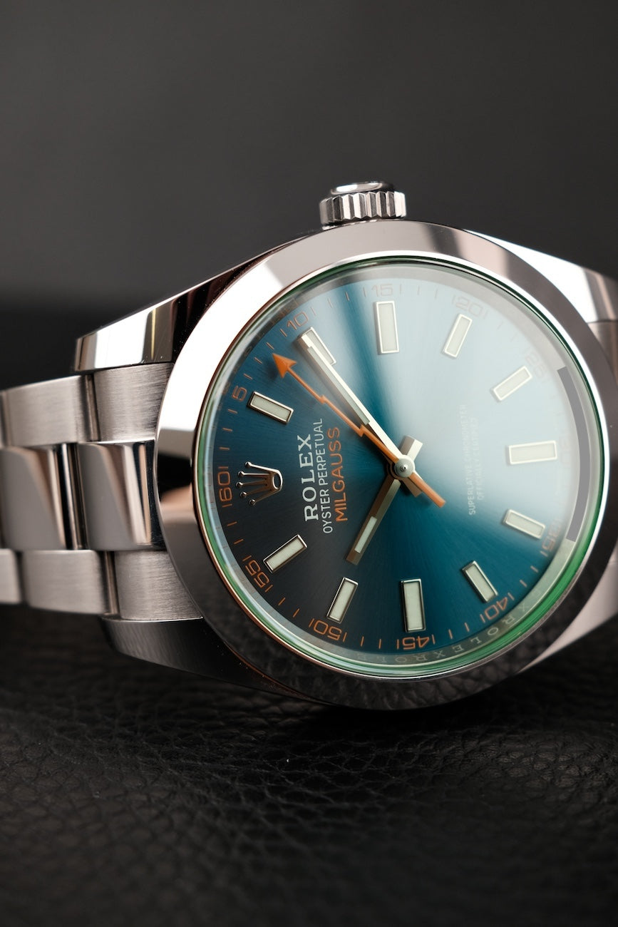 Rolex Milgauss  116400GV Box + og. Papiere Blue Dial, LC100, First Buyer's Invoice