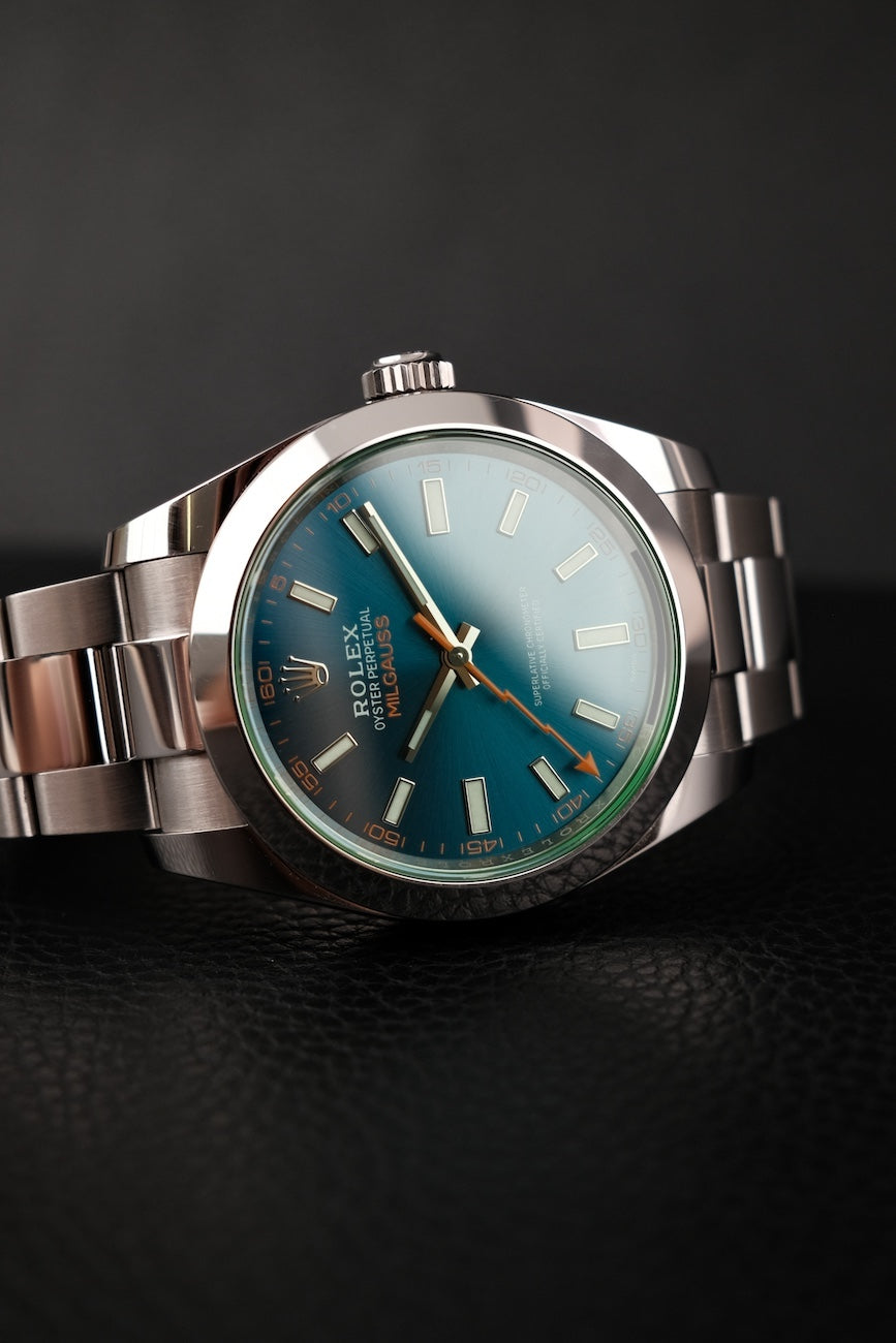 Rolex Milgauss  116400GV Box + og. Papiere Blue Dial, LC100, First Buyer's Invoice