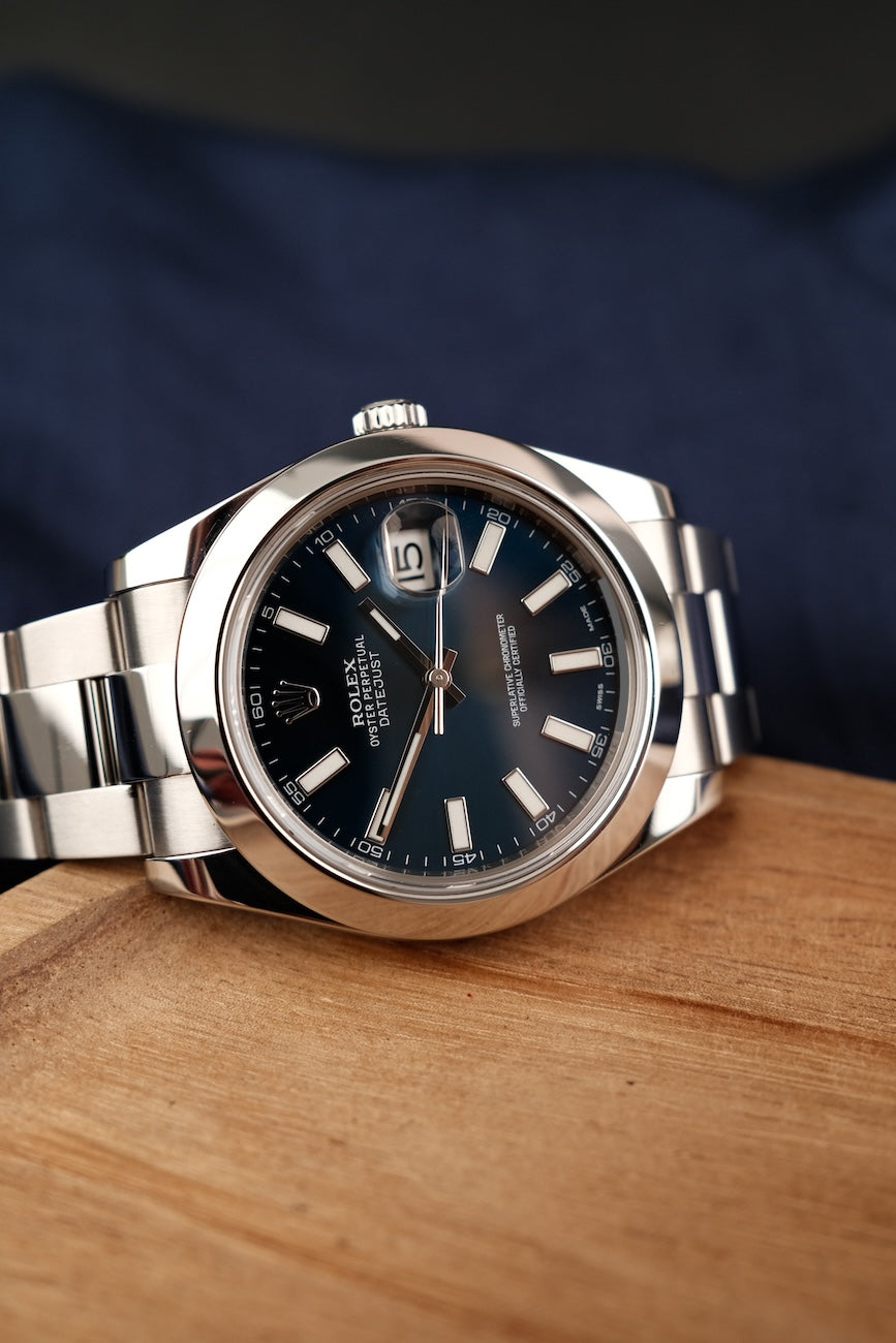 Rolex Datejust II 116300 Box + og. Papiere Blue Stick Dial