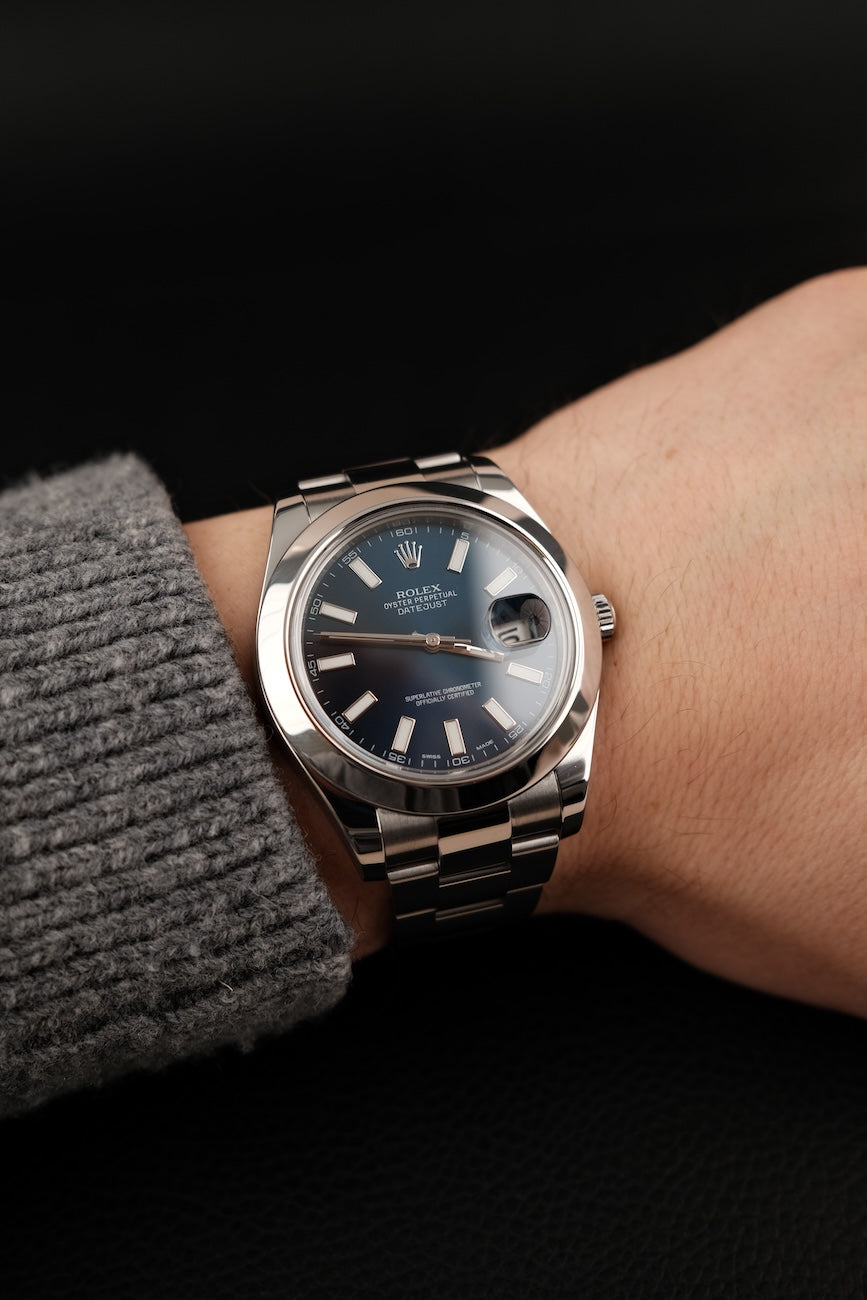 Rolex Datejust II 116300 Box + og. Papiere Blue Stick Dial