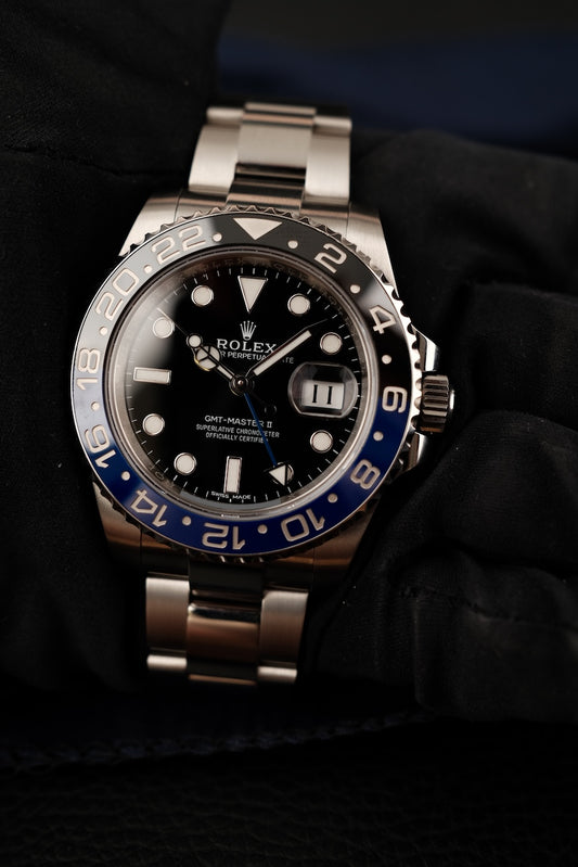 Rolex GMT-Master II "Batman" 116710BLNR Box + og. Papiere LC 100 German Delivered