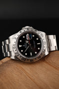 Load image into Gallery viewer, Rolex Explorer II 16570 Box + og. Papiere V Series Rolex Service 2021 NEW Card Rehaut Mint Condition
