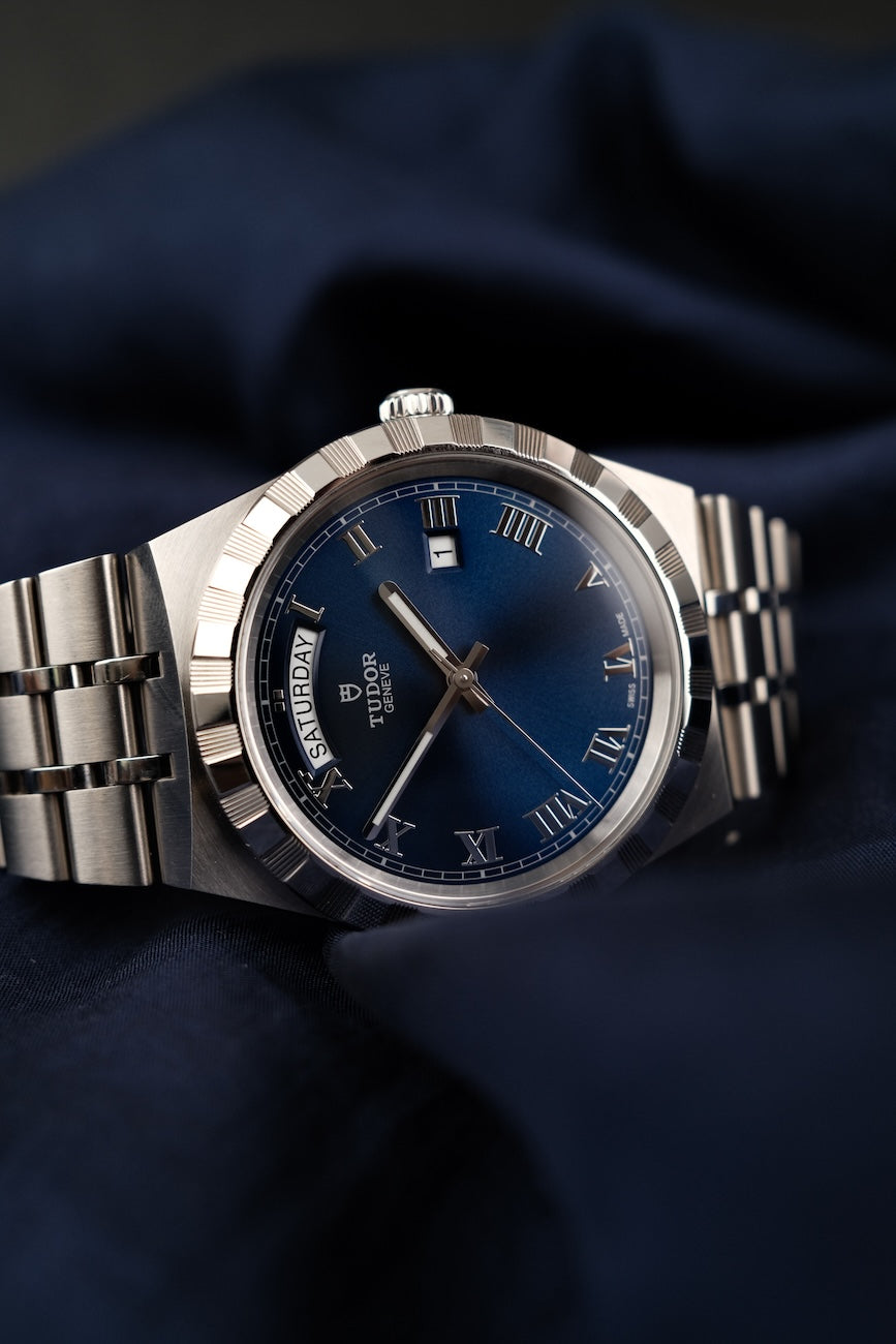 Tudor Royal 28600 Box + og. Papiere Blue Dial, First Buyer's Invoice, German Delivered