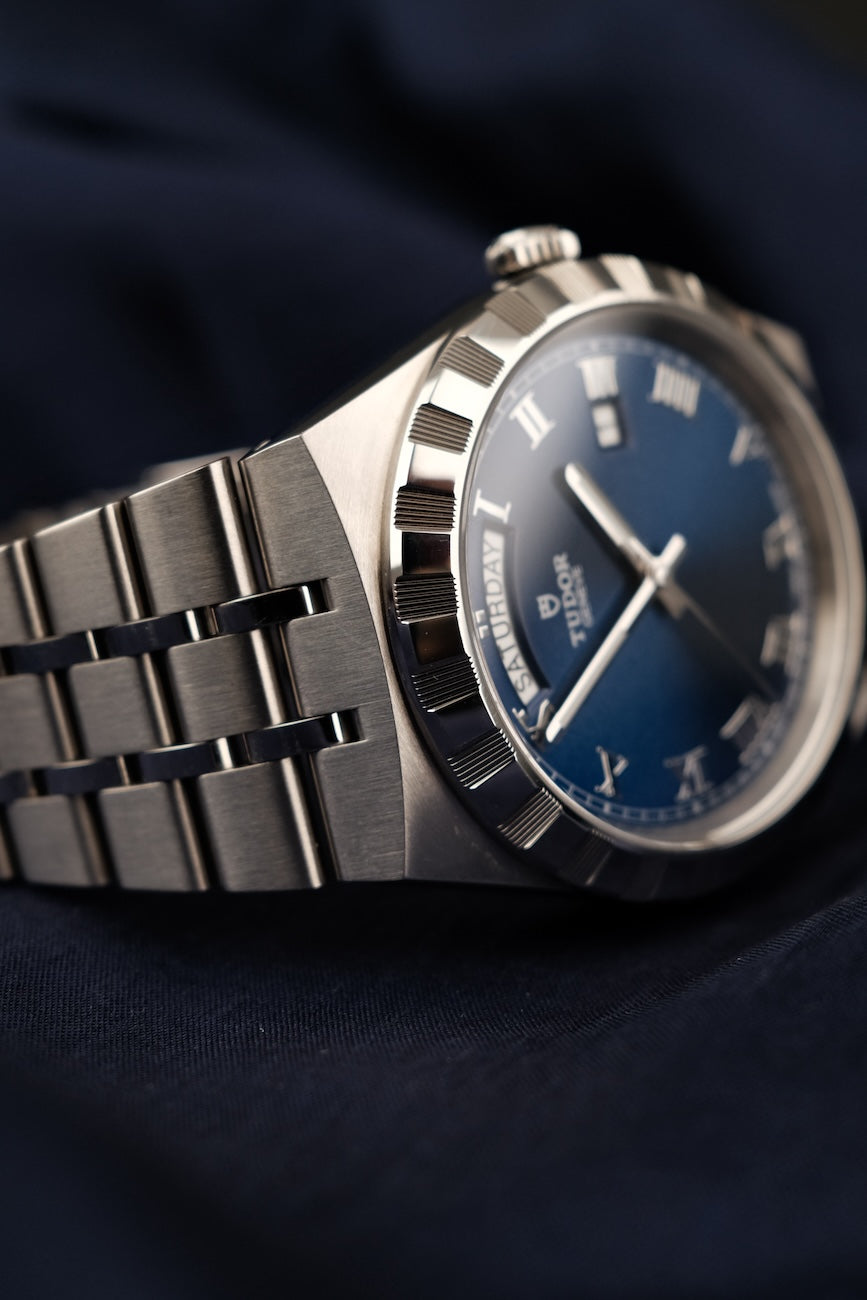 Tudor Royal 28600 Box + og. Papiere Blue Dial, First Buyer's Invoice, German Delivered