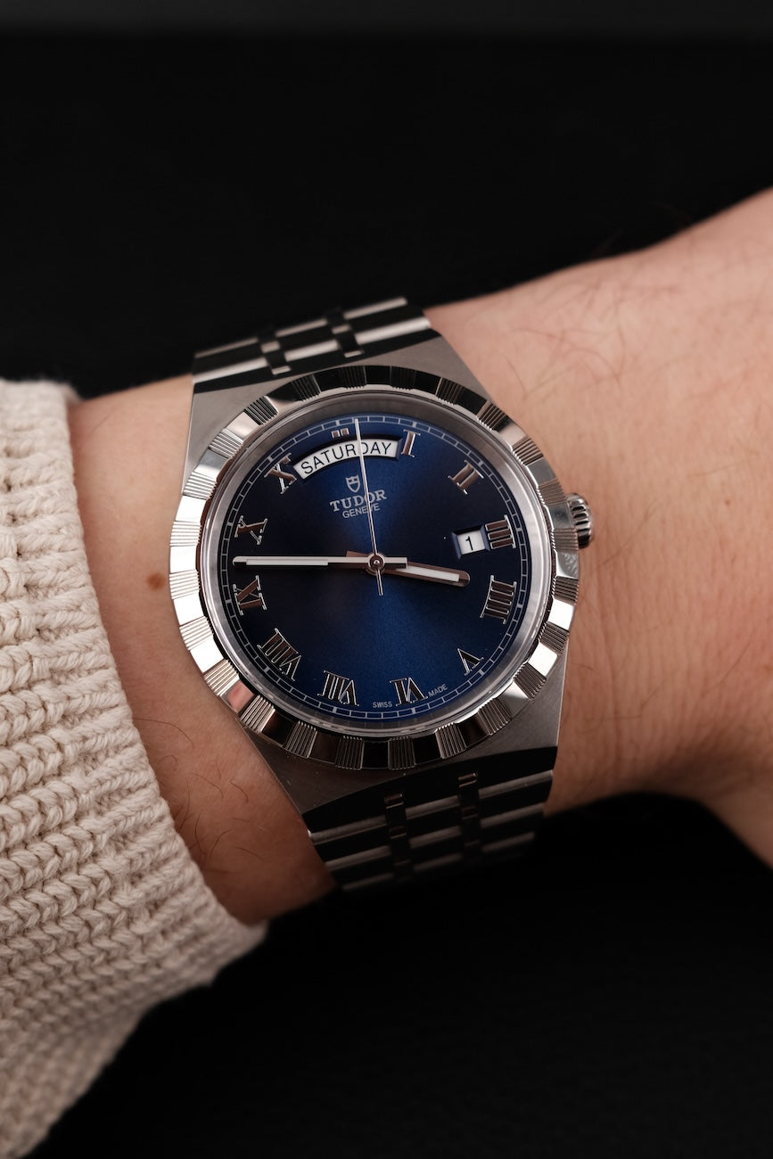 Tudor Royal 28600 Box + og. Papiere Blue Dial, First Buyer's Invoice, German Delivered