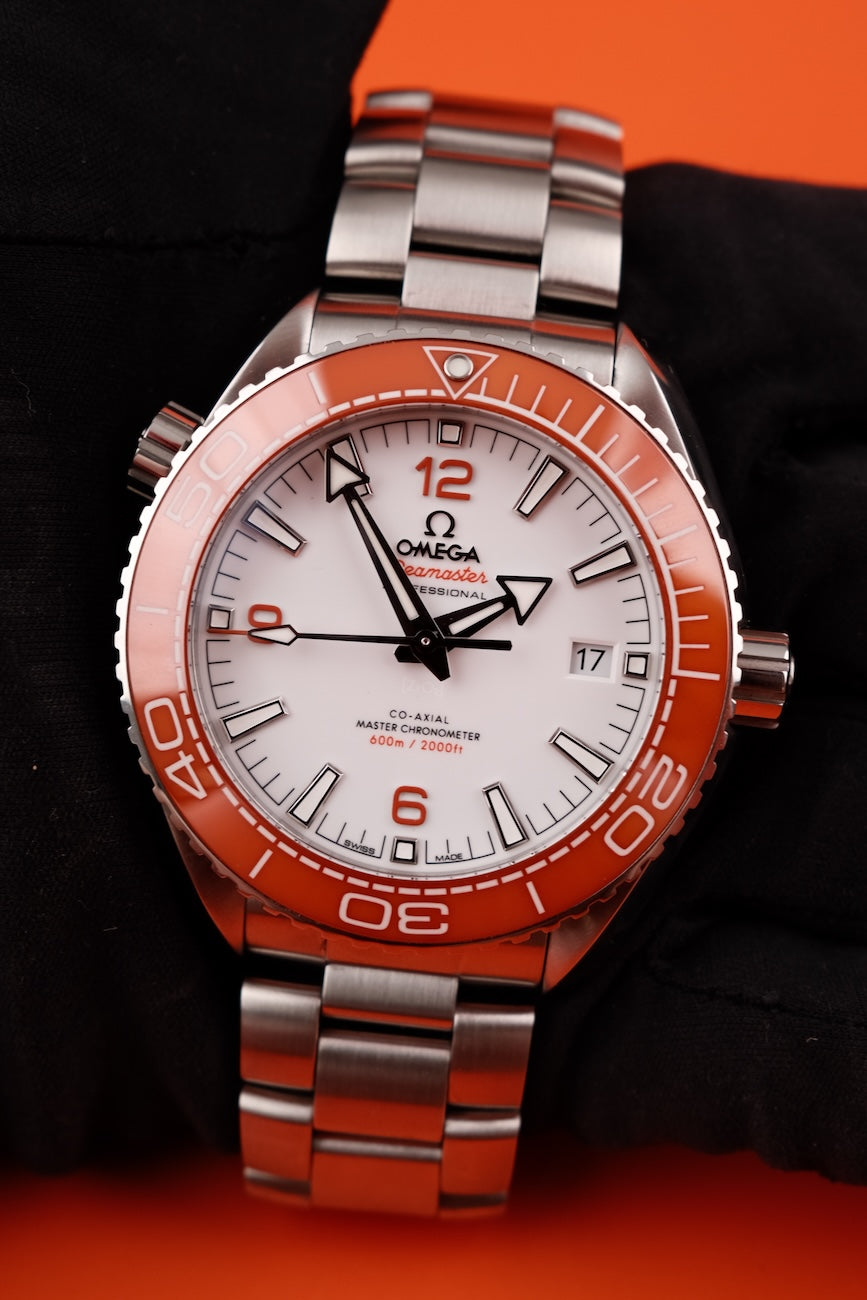 Omega Seamaster Planet Ocean 600M 21530442104001 Box + og. Papiere Orange, German Delivered