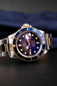 Carica l'immagine nel visualizzatore della galleria, Rolex Submariner Date 16613 Box + og. Papiere S/G, Rare Purple Dial, Rolex Service 2017
