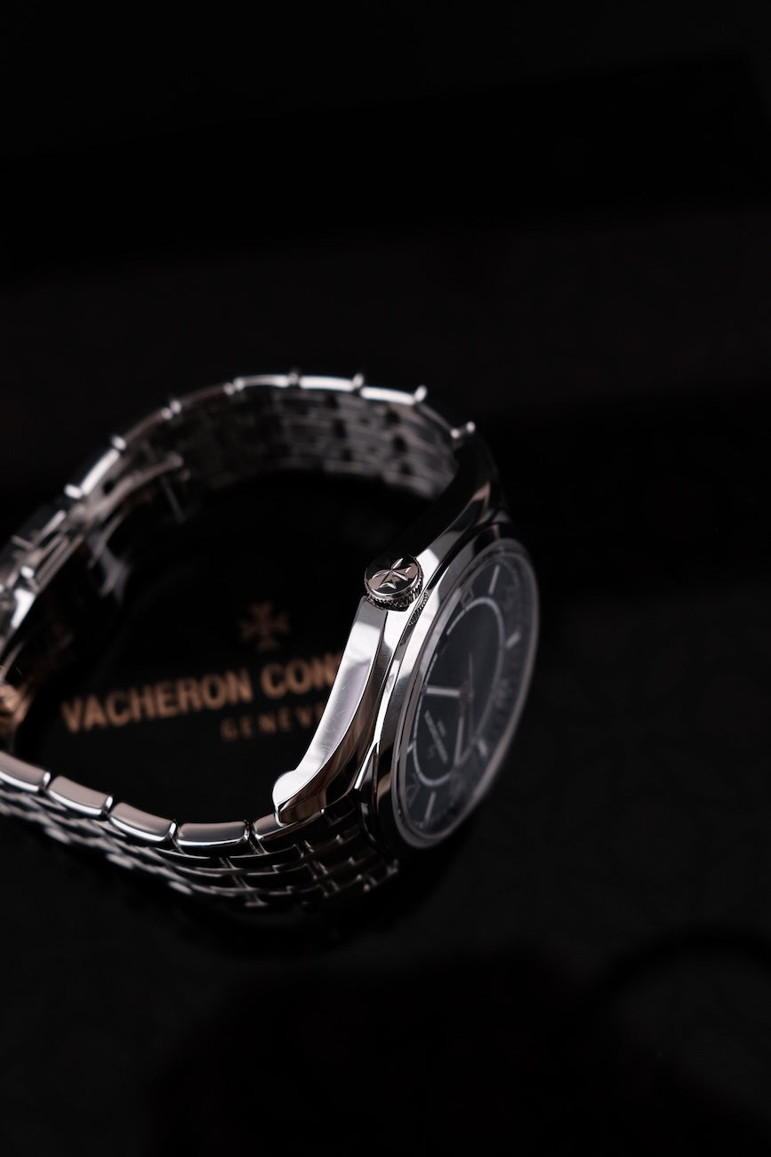 Vacheron Constantin Fiftysix 4600E Box + og. Papiere Steel Bracelet, Blue Dial, First Buyer's Receipt