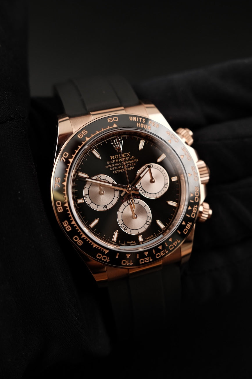 Rolex Daytona 126515LN Box + og. Papiere Rosegold Oysterflex Black Dial NEW