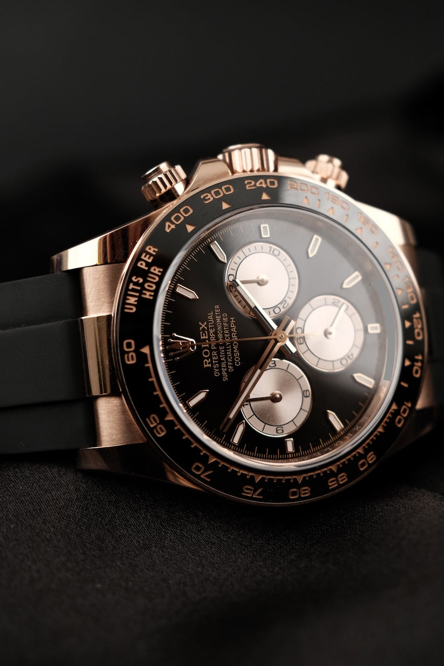 Rolex Daytona 126515LN Box + og. Papiere Rosegold Oysterflex Black Dial NEW