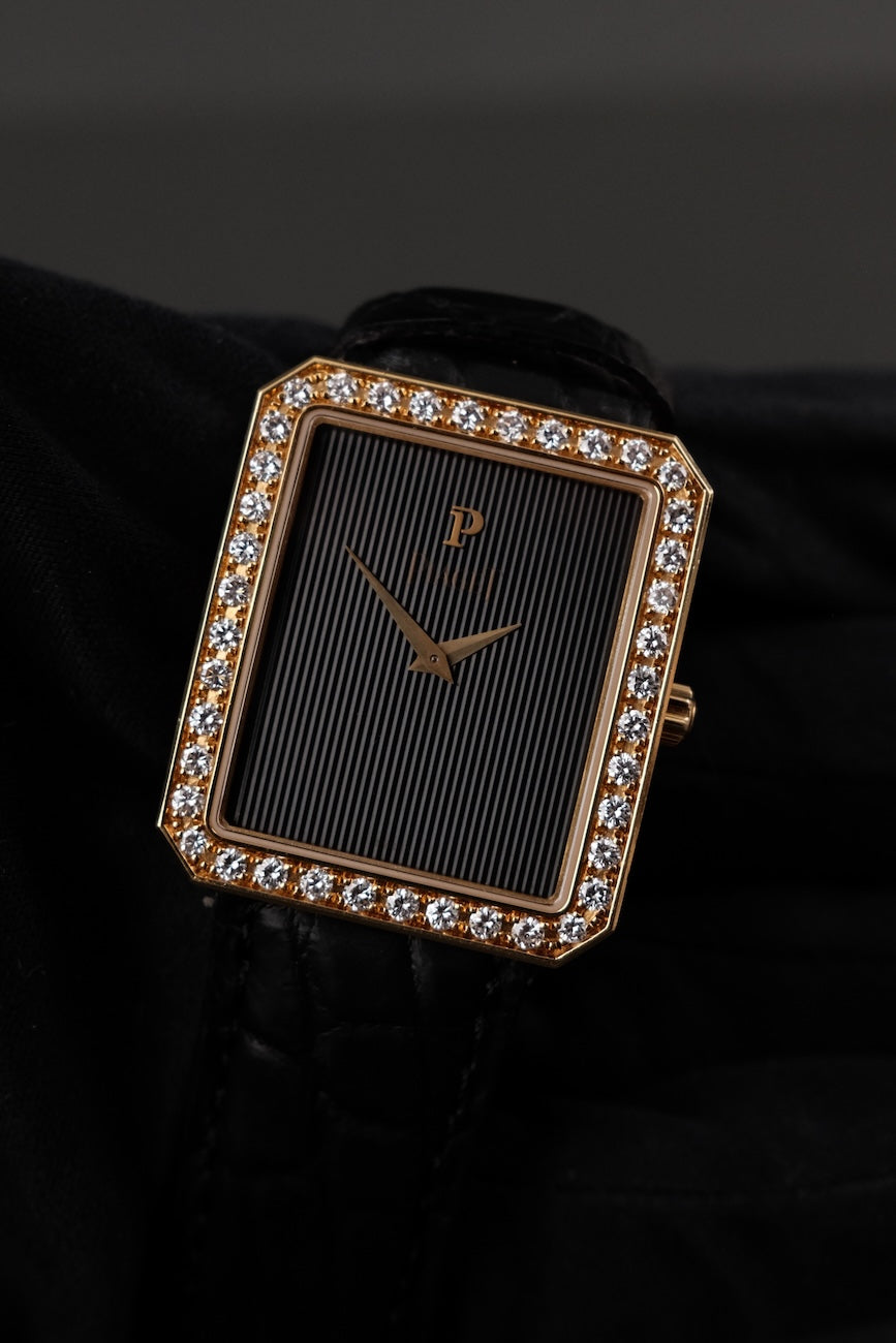 Piaget Protocol 90155 Factory Diamond Dial Black "Tapestry Dial"