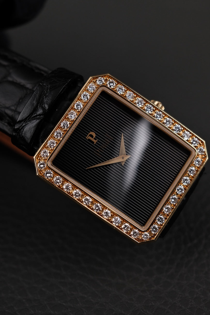 Piaget Protocol 90155 Factory Diamond Dial Black "Tapestry Dial"