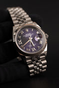 Cargar la imagen en la vista de la galería, Rolex Datejust 36 126234 Box + og. Papiere Aubergine Purple Diamond Dial Serviced
