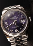 Cargar la imagen en la vista de la galería, Rolex Datejust 36 126234 Box + og. Papiere Aubergine Purple Diamond Dial Serviced
