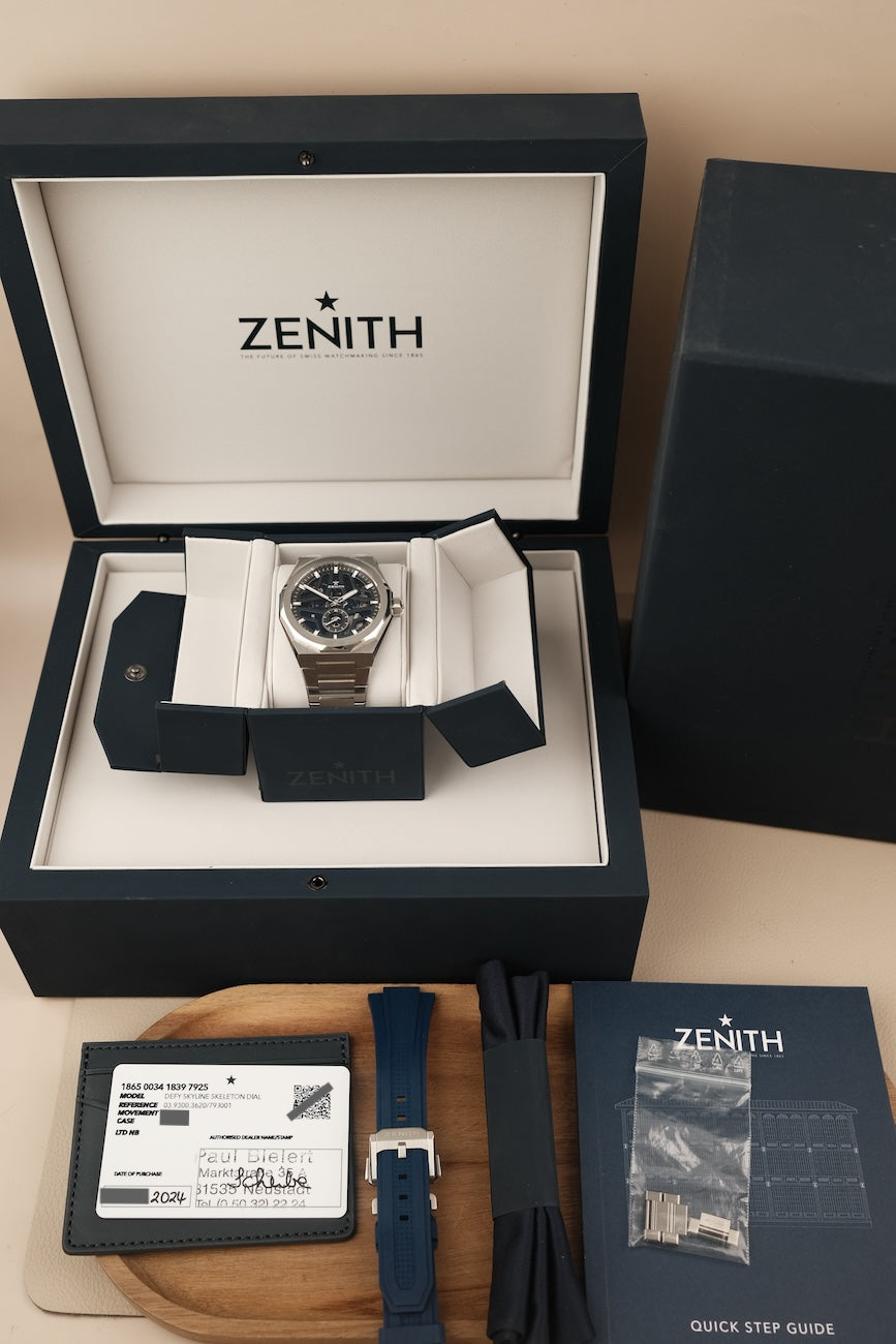 Zenith Defy Skyline  03.9300.3620/79.I001 Box + og. Papiere Skeleton Blue, German Delivered