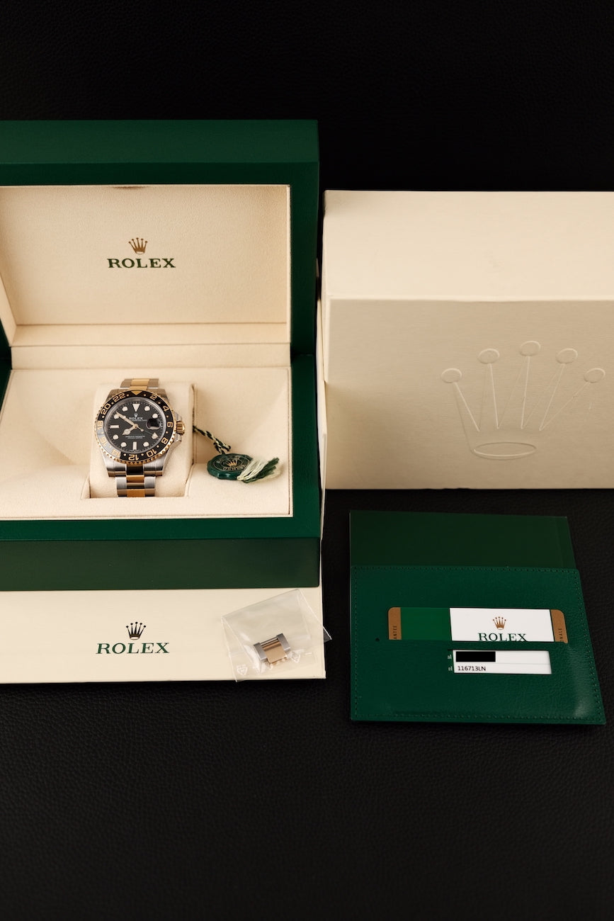 Rolex GMT-Master II S/G 116713LN Box + og. Papiere LATE MODEL 2019