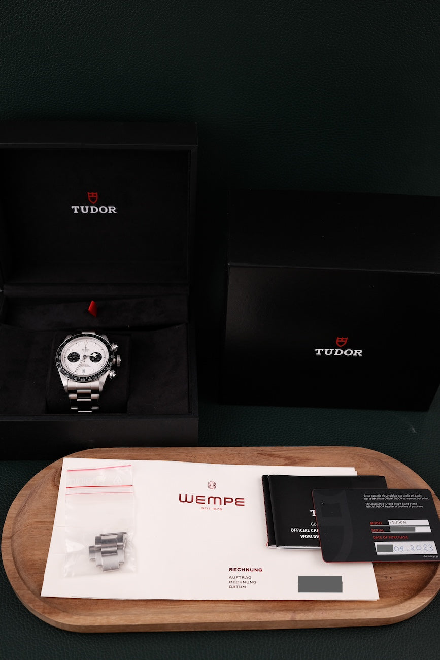 Tudor Tudor Black-Bay Chronograph 79360N Box + og. Papiere Panda, German Delivered, First Buyer´s Invoice