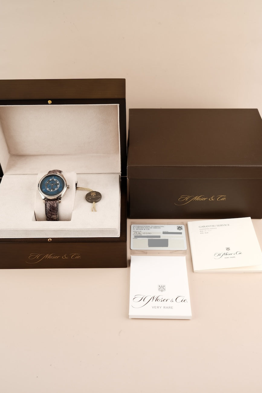 H.Moser & Cie Endeavour "Flying Hours" 18060200 Box + og. Papiere Limited 60 Pieces Blue Dial