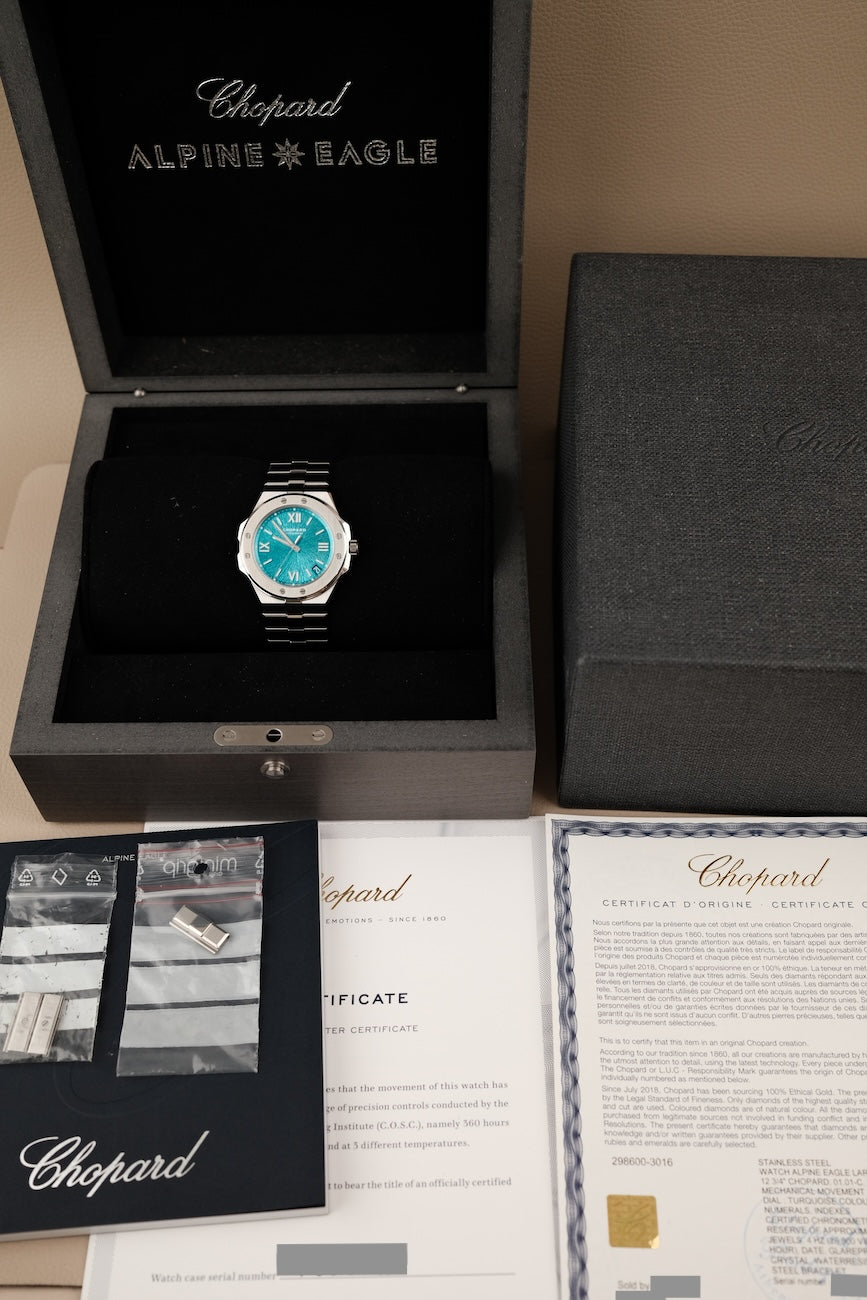 Chopard Alpine Eagle 2986003016 Box + og. Papiere Maritime Blue