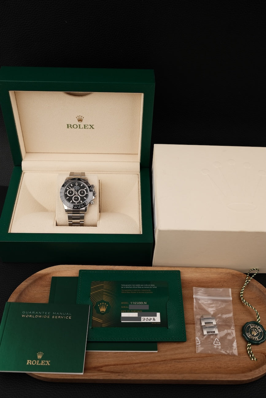 Rolex Daytona 116500LN Box + og. Papiere Ceramic, Black Dial