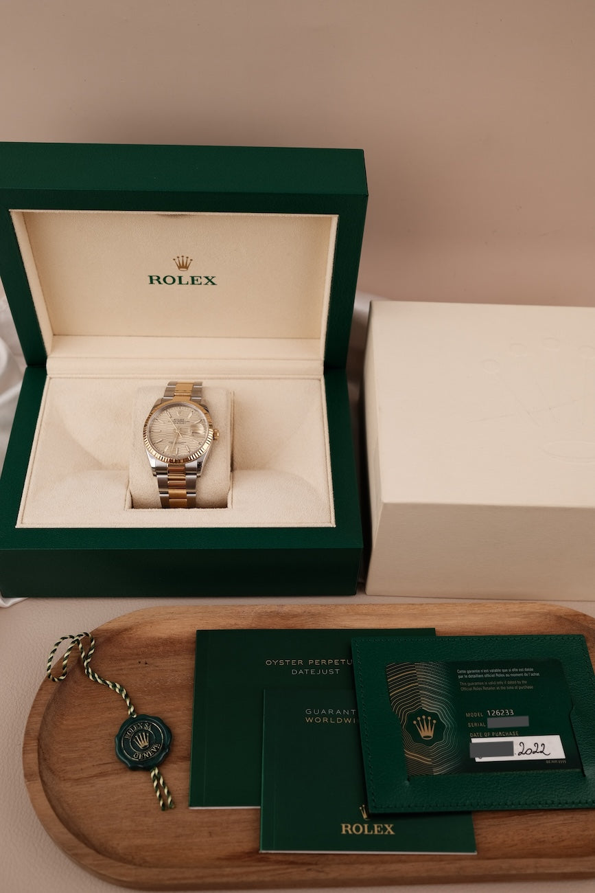 Rolex Rolex Datejust 36 126233 Box + og. Papiere Champagne Motif Dial, Oyster