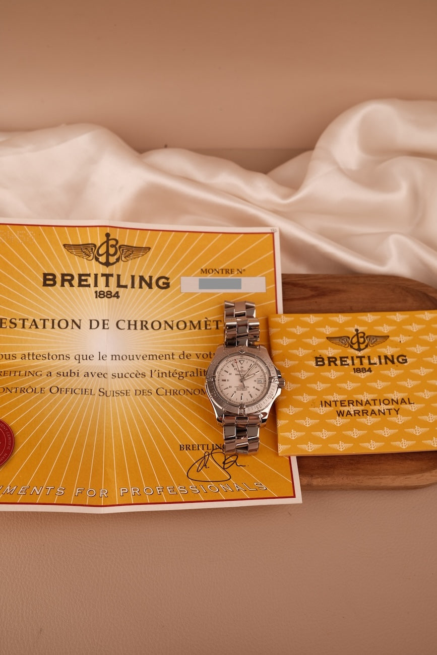 Breitling Colt Automatic A17380 Original Papiere White Dial