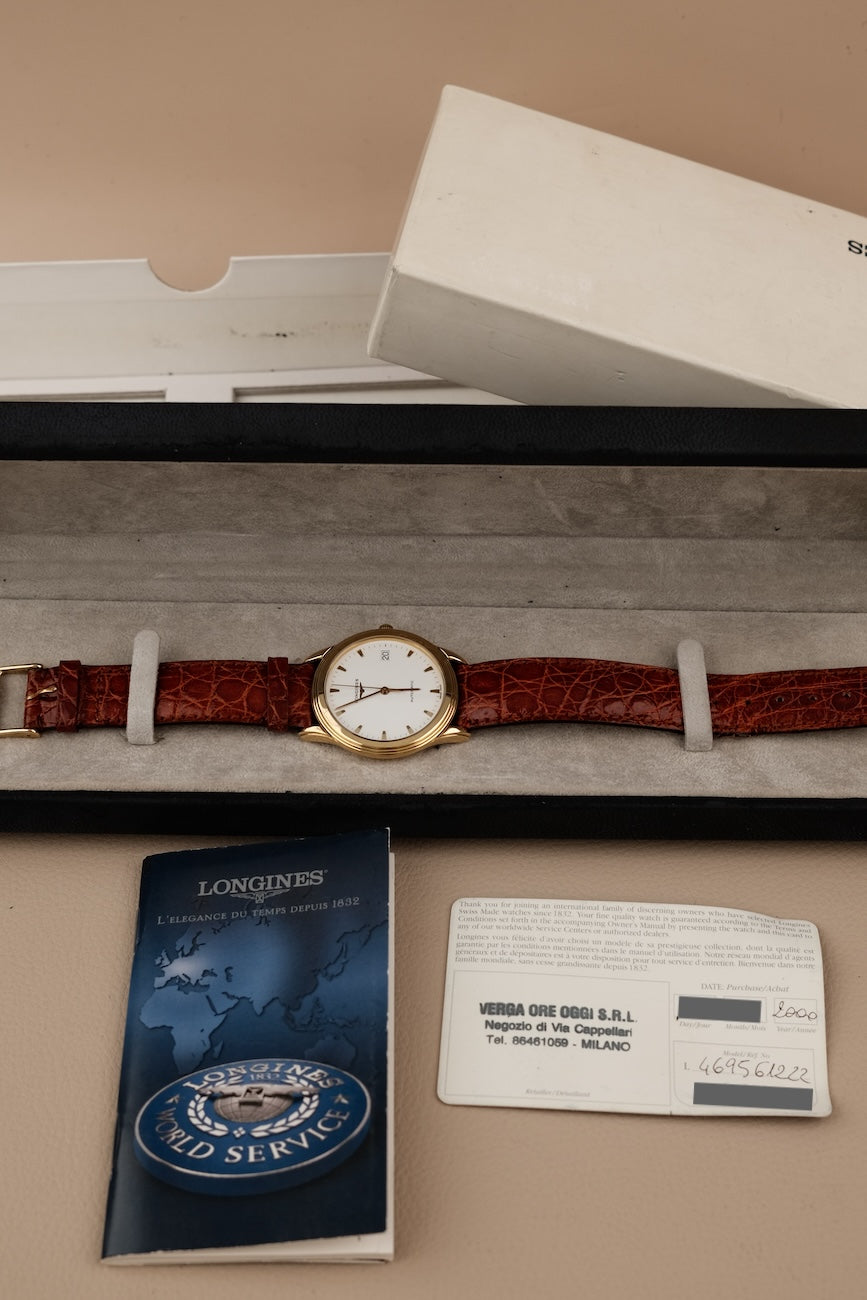 Longines Flagship L469561222 Box + og. Papiere 18K Gold