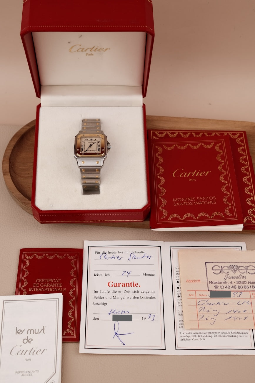 Cartier Santos Galbée 187901 Box + og. Papiere Quarz, S/G