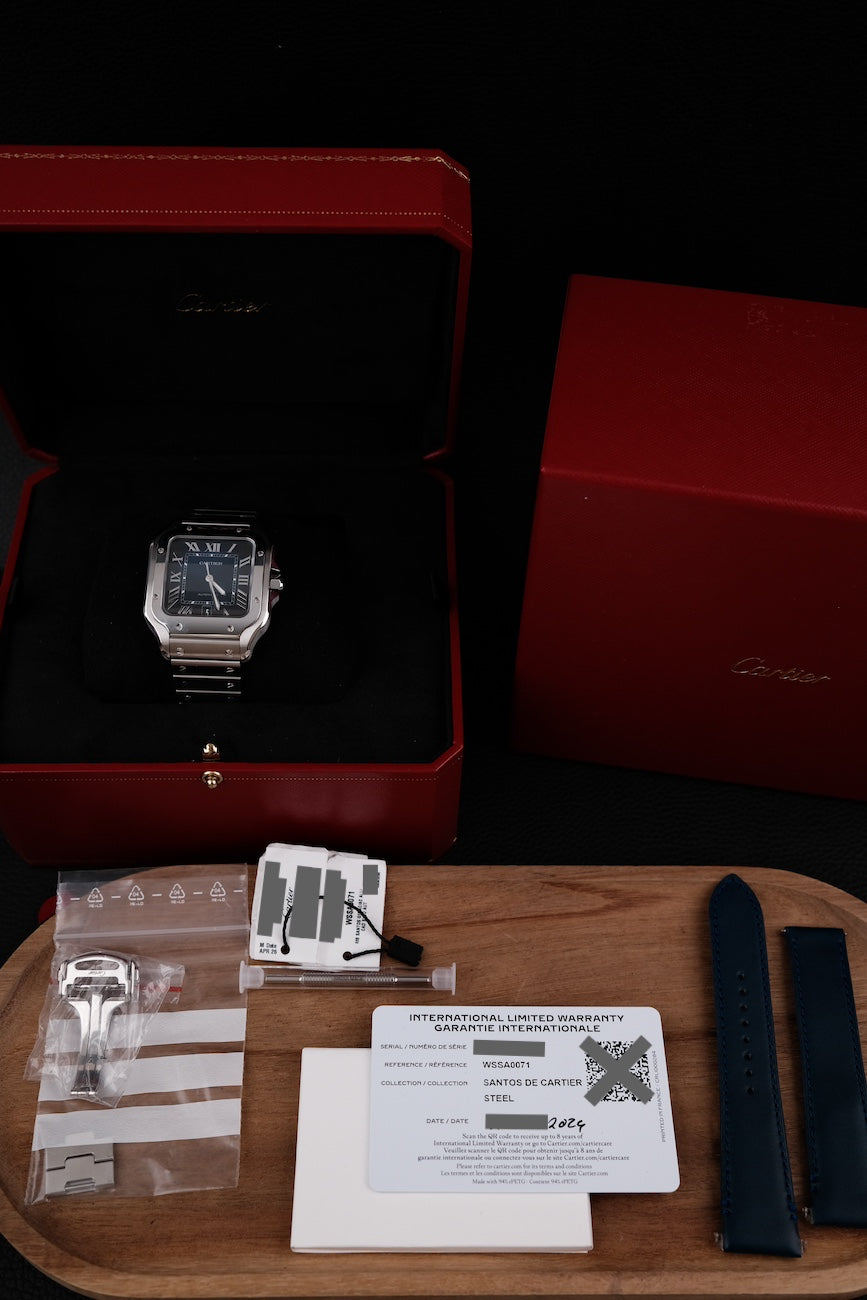 Cartier Santos WSSA0071 Box + og. Papiere Blue Dial, 2024