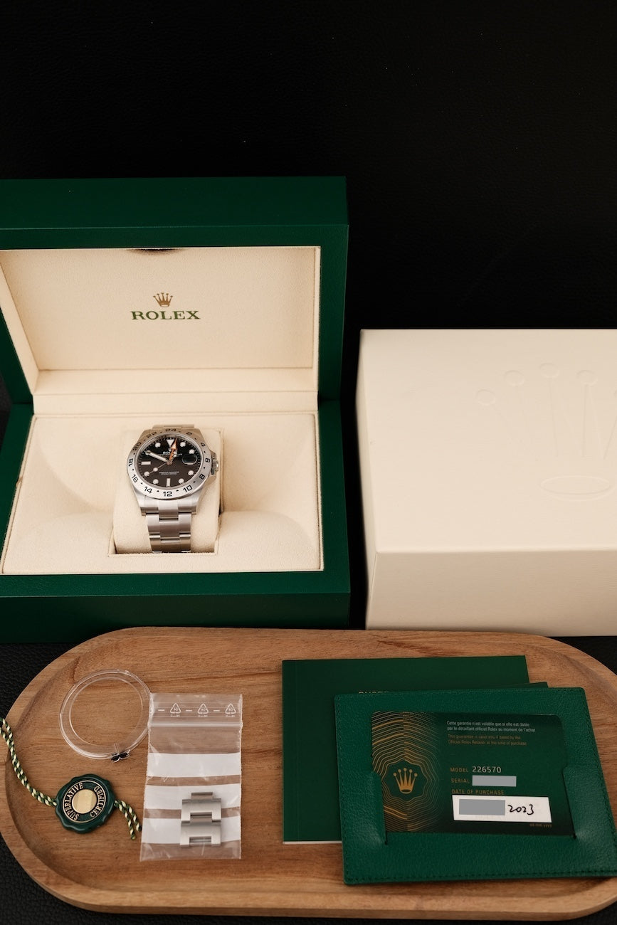 Rolex Explorer II 226570 Box + og. Papiere Black Dial, NEW, 2023