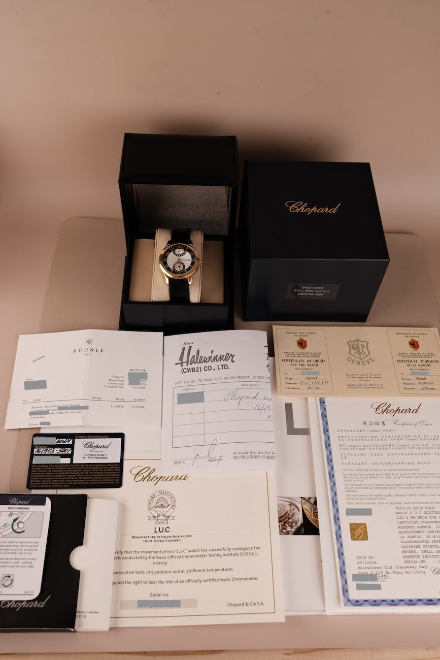 Chopard L.U.C. Rose Gold 8-Day Power Reserve 161903 Box + og. Papiere Chopard Serviced