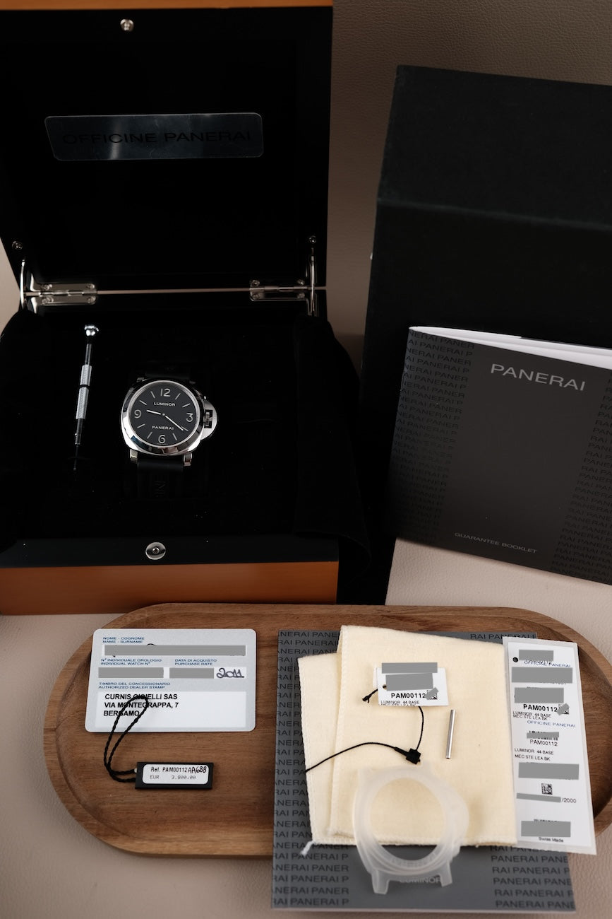 Panerai Luminor Base PAM00112 Box + og. Papiere