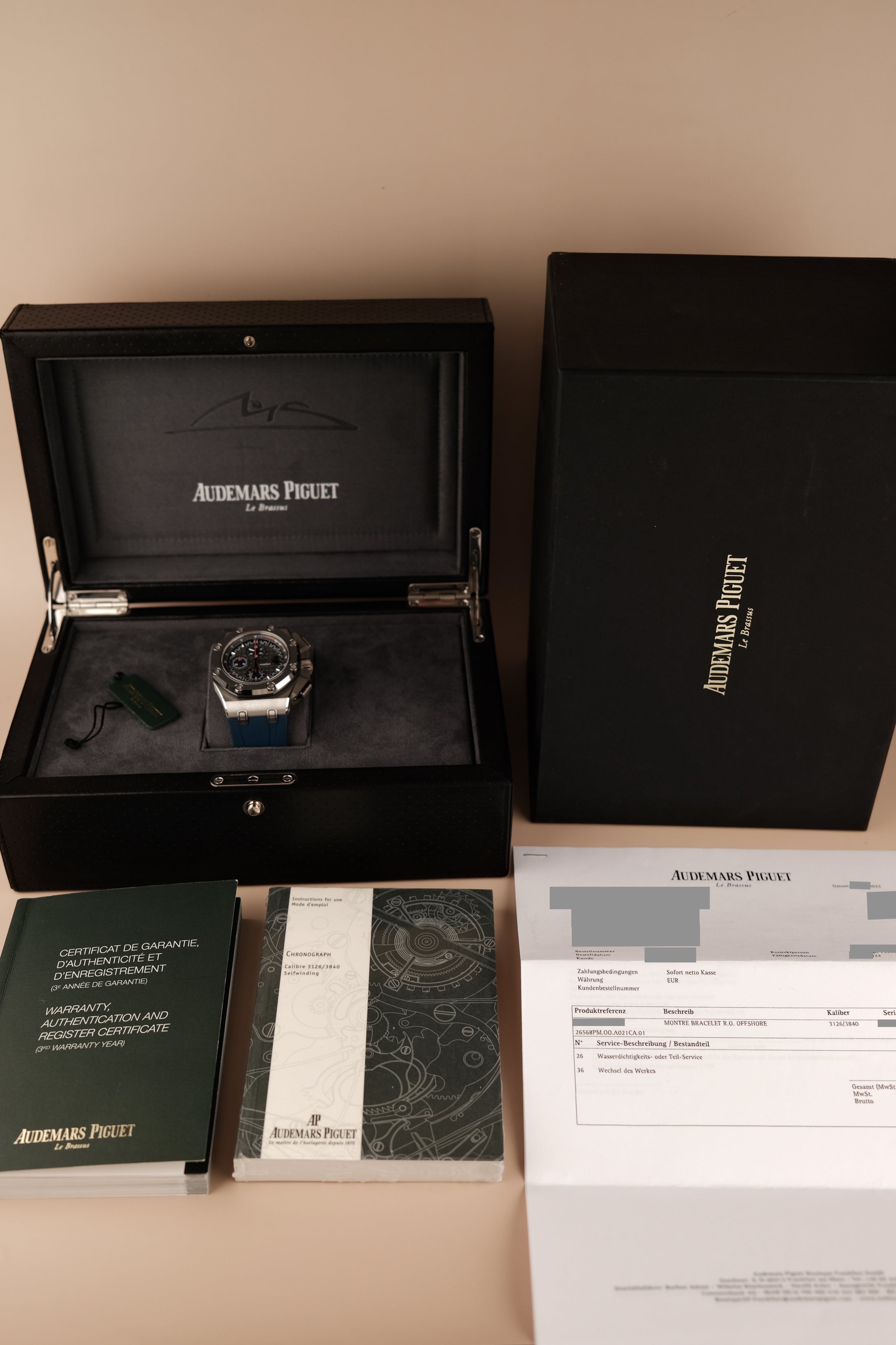 Audemars Piguet Royal Oak Offshore 26568PMOOA021CA01 Box + og. Papiere Limitierte Platin Schumacher Edition AP Service 2022