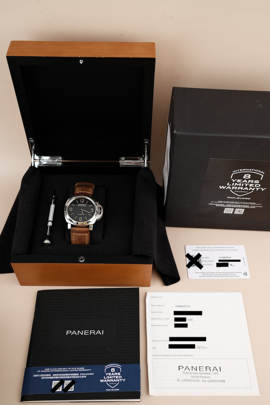 Panerai Luminor Base 8 Giorni PAM00914  Box + og. Papiere 8 Days Power Reserve