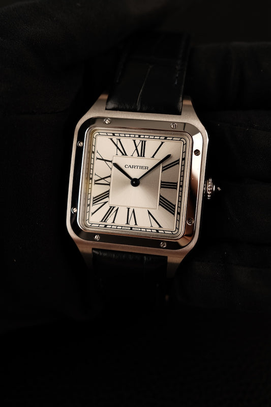 Cartier Santos Dumont Steel WSSA0032 Box + og. Papiere