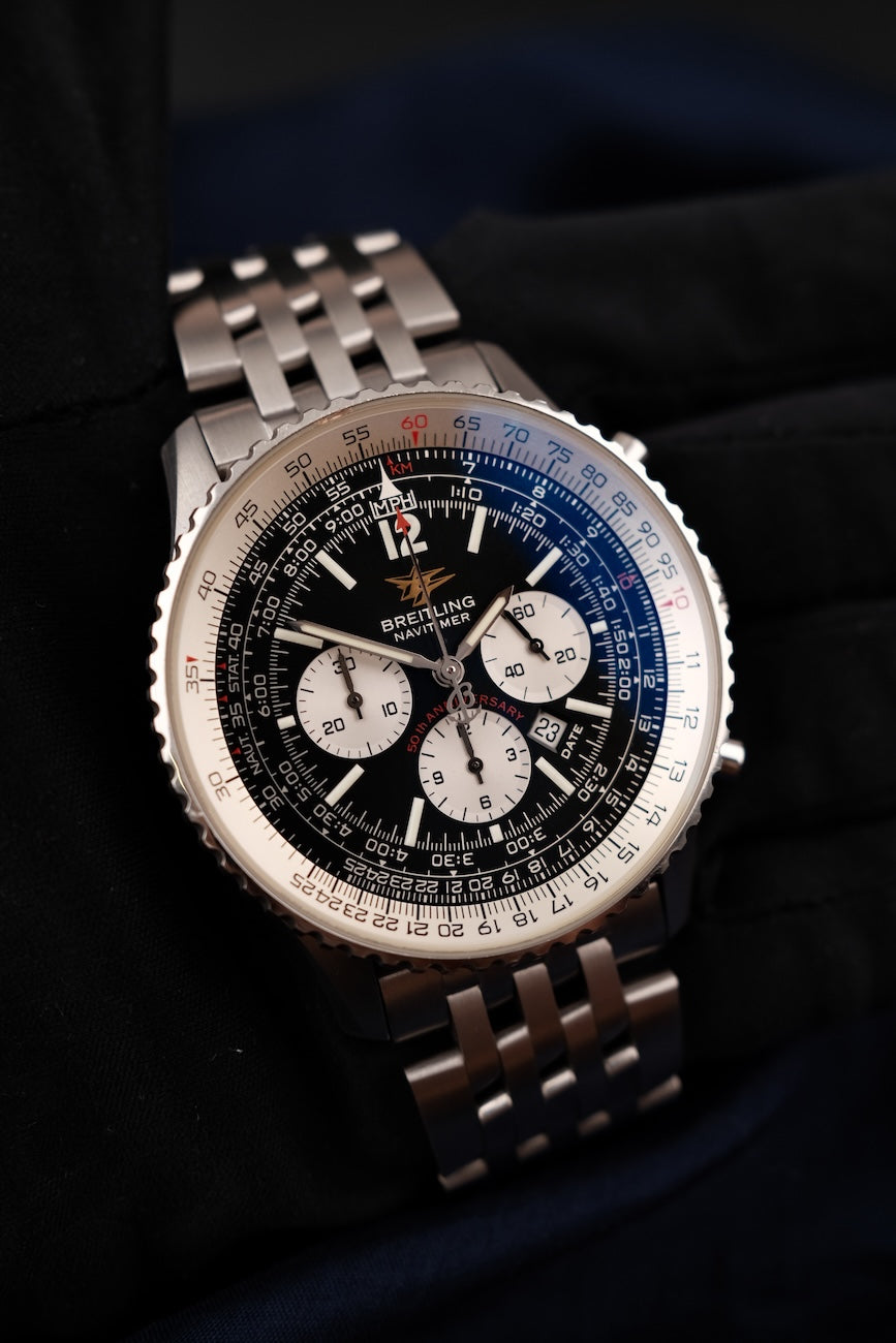 Breitling Navitimer A41322 Box + og. Papiere 50th Anniversary Edition, Black Dial