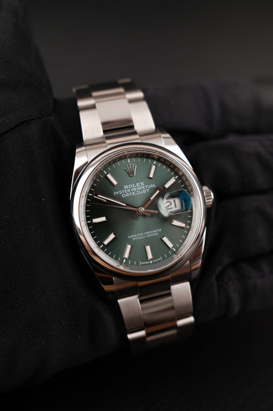 Rolex Datejust 36 126200 Box + og. Papiere Mintgreen Dial