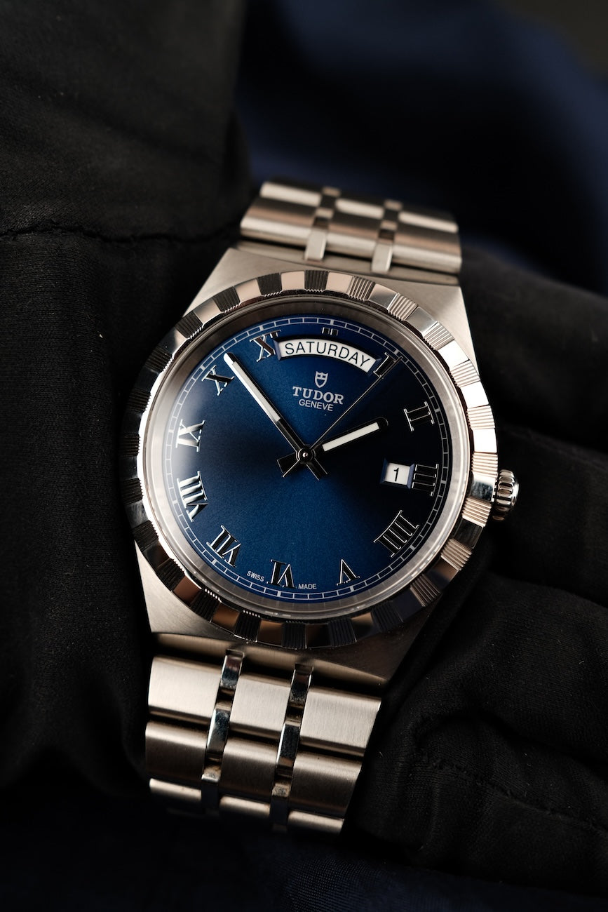 Tudor Royal 28600 Box + og. Papiere Blue Dial, First Buyer's Invoice, German Delivered