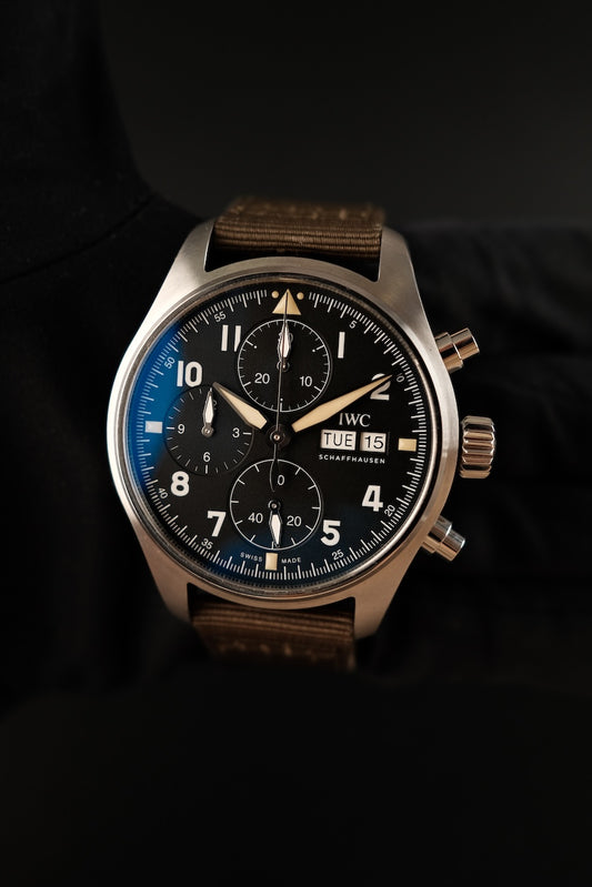 IWC Fliegeruhr Spitfire Chronograph IW387901 Box + og. Papiere